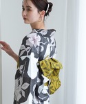 浴衣 浴衣 単品 utatane 白地に墨色の...の詳細画像5