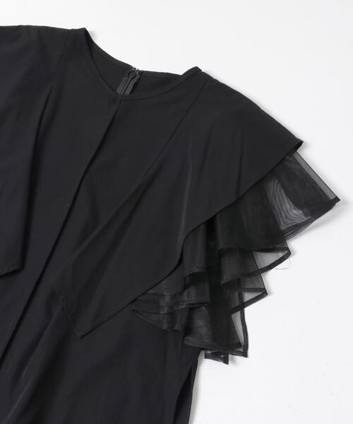 ブラウス シャツ 半袖 ELENDEEK MESH LAYERED SLEEVE BLOUSE 