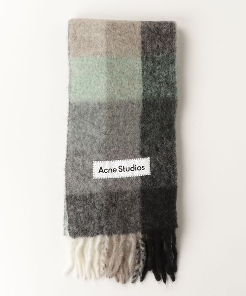 【美品】Acne Studios チェック柄マフラー グレー系 Acne Studios（アクネ ストゥディオズ） チェック柄ストール - グレー