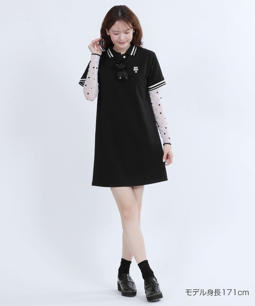 モッズ　マリークワント　ブークレ　ワンピース　古着　レトロ MARY QUANT（マリークヮント） ワンピース マリークワント ポロライン