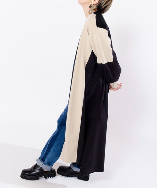 「OSMOSIS」 長袖ワンピース ONE SIZE ネイビー レディース_画像4