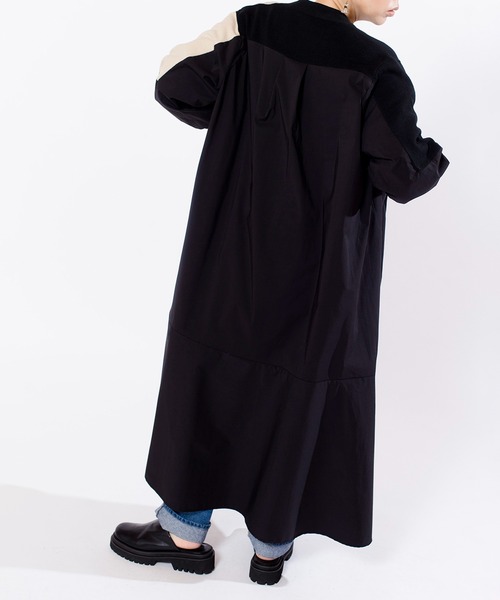 「OSMOSIS」 長袖ワンピース ONE SIZE ネイビー レディース_画像5