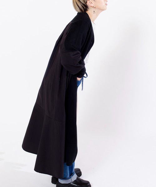 「OSMOSIS」 長袖ワンピース ONE SIZE ネイビー レディース_画像6
