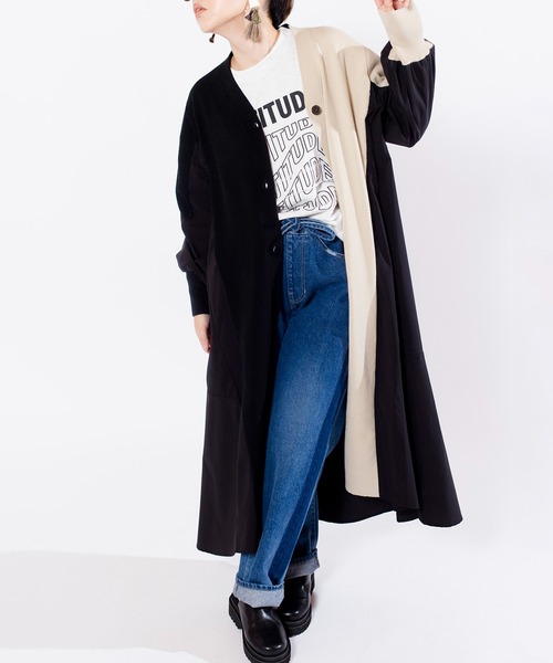 「OSMOSIS」 長袖ワンピース ONE SIZE ネイビー レディース_画像7
