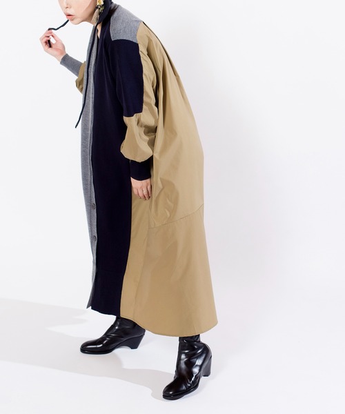 「OSMOSIS」 長袖ワンピース ONE SIZE ネイビー レディース_画像9