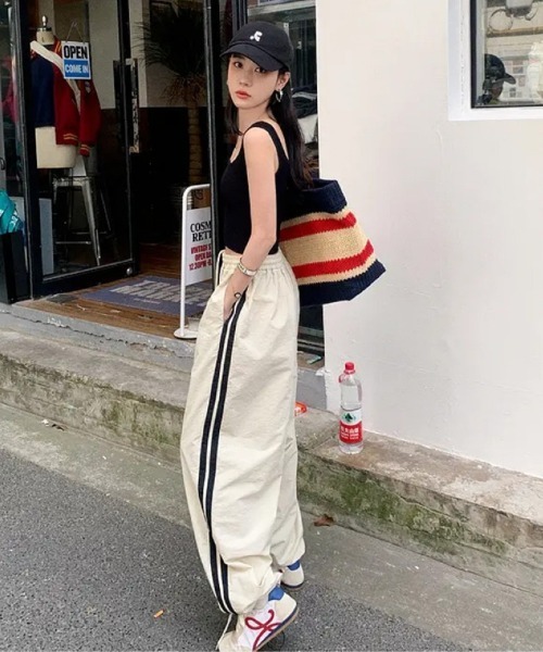ワイドパンツ パンツ サイドライン  ワイドパンツ レディース | ブランド登録なし