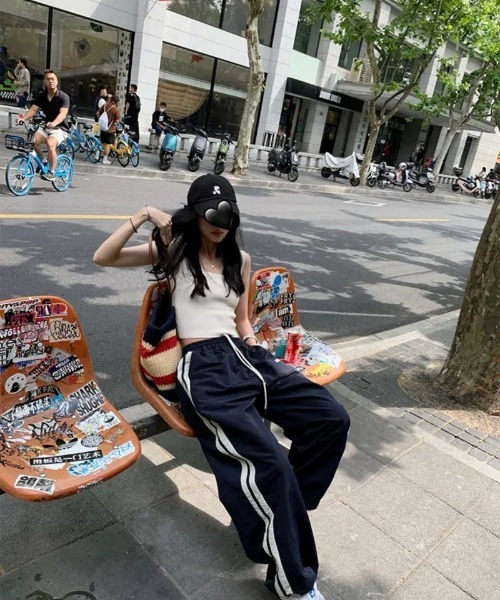 ワイドパンツ パンツ サイドライン  ワイドパンツ レディース | ブランド登録なし | 09