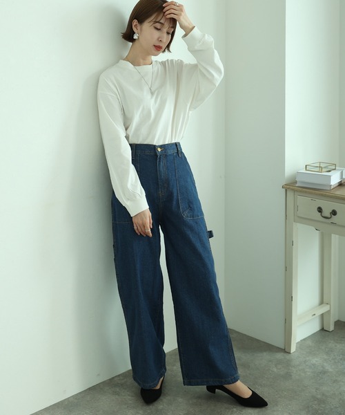 「ElegChic」 「LARU」デニムパンツ M ワンウォッシュ レディース_画像9