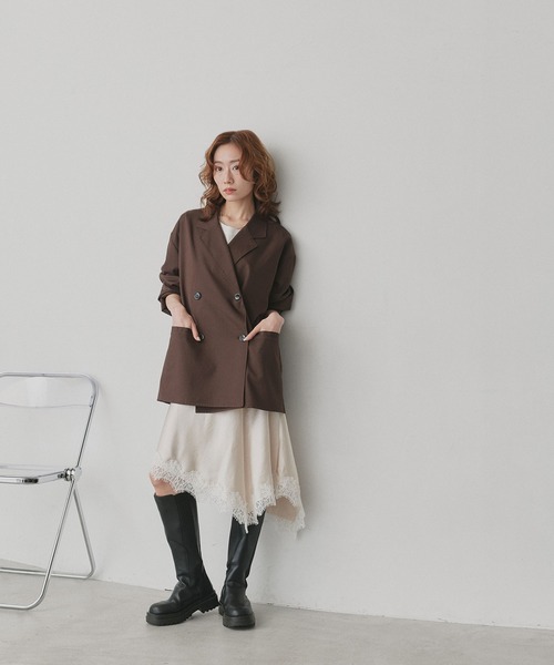 ad thie（アドティエ） スカート サテン レース レイヤードスカート