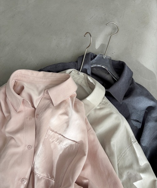 「feepur」 長袖シャツ MEDIUM ブルーグレー レディース_画像4