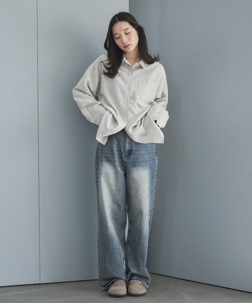 「feepur」 長袖シャツ MEDIUM ブルーグレー レディース_画像9