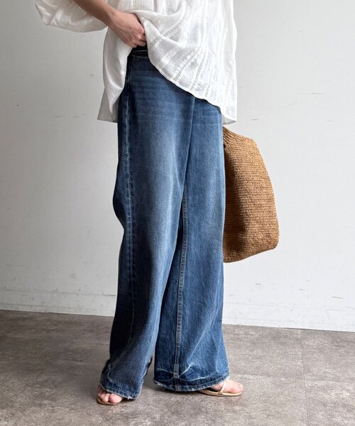 「DouDou」 デニムパンツ 36 ブルー レディース_画像8