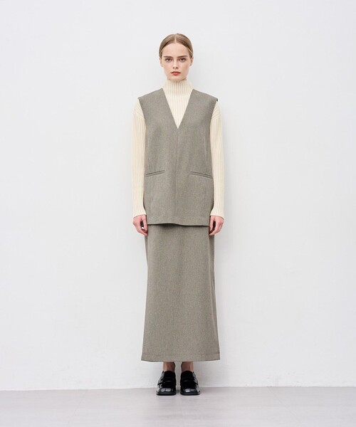 「uncrave」 ロングスカート 1 グレー レディース_画像4
