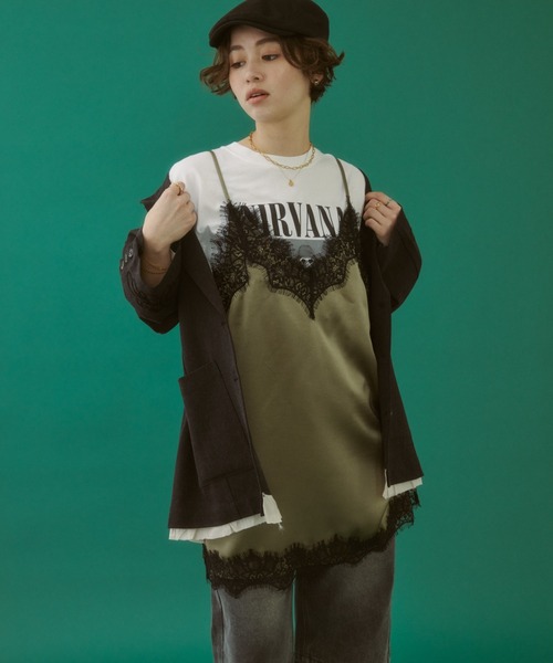 「MIRROR STOKE」 キャミソールワンピース MEDIUM ブラック レディース_画像5