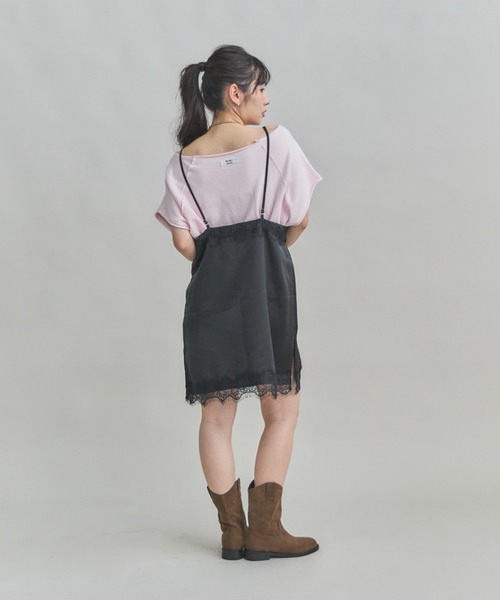 「MIRROR STOKE」 キャミソールワンピース MEDIUM ブラック レディース_画像8