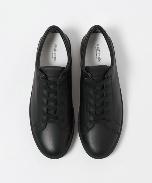 BEAUTY&YOUTH ブラックレザーシューズ US8 BEAUTY＆YOUTH UNITED ARROWS 撥水 防水 スニーカー スタンダード