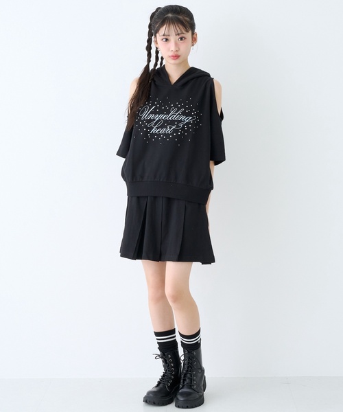 LOVETOXIC セットアップ 「LTXC/綿100%」オープンショルダー半袖ミニ裏