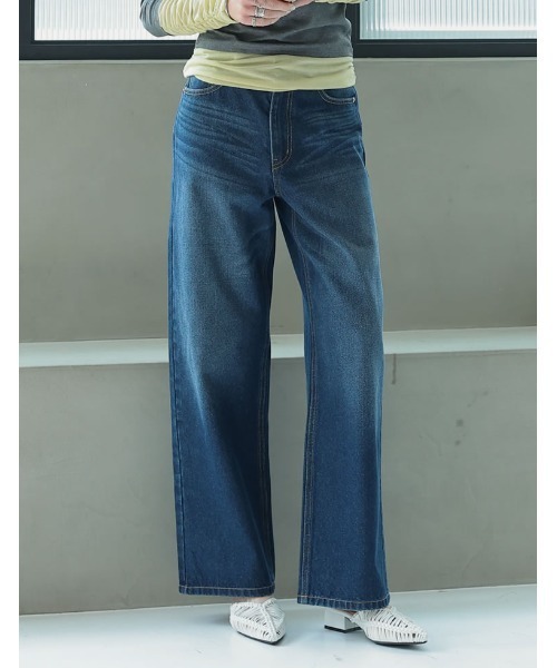 「Re:EDIT」 デニムパンツ LARGE ネイビー レディース_画像3
