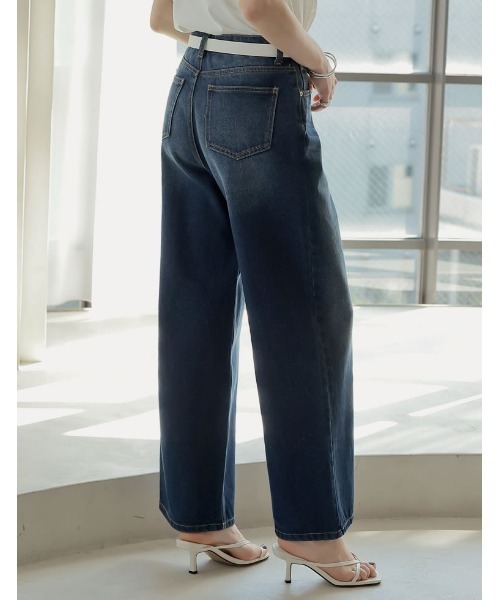 「Re:EDIT」 デニムパンツ LARGE ネイビー レディース_画像4