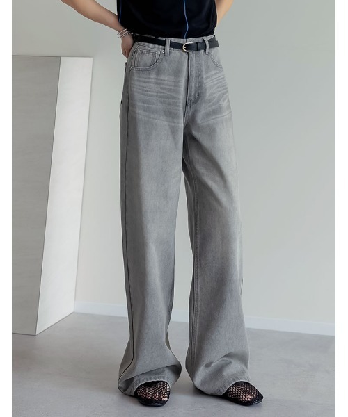 「Re:EDIT」 デニムパンツ LARGE ネイビー レディース_画像5