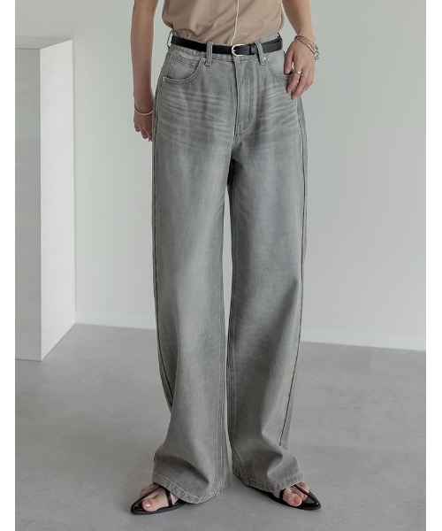 「Re:EDIT」 デニムパンツ LARGE ネイビー レディース_画像6