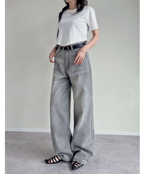 「Re:EDIT」 デニムパンツ LARGE ネイビー レディース_画像9