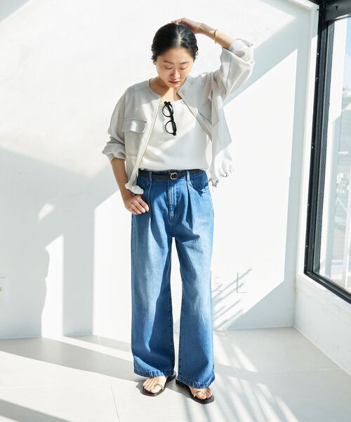 「le.coeur blanc」 デニムパンツ 36 サックスブルー レディース_画像3