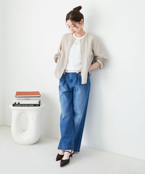 「le.coeur blanc」 デニムパンツ 36 サックスブルー レディース_画像7