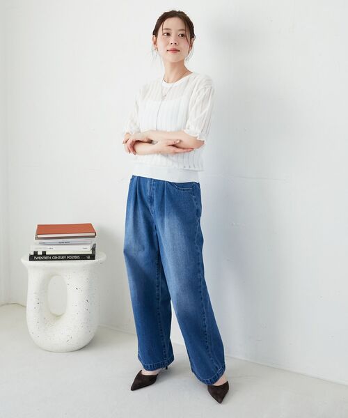 「le.coeur blanc」 デニムパンツ 36 サックスブルー レディース_画像8