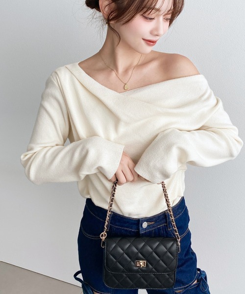 moment+ ショルダーバッグ バッグ フェイクレザーキルティング