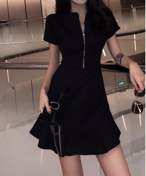 100 正規品 Mango ジップフロント ワンピース ブラック ワンピース サイズを選択してください Xl Raffles Mn