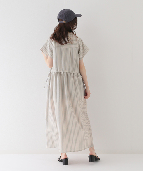 B.C STOCK ワンピース ストライプドロスト シャツワンピース