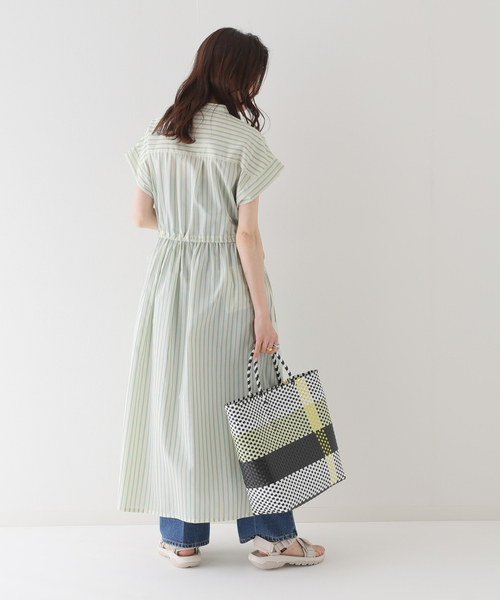 B.C STOCK ワンピース ストライプドロスト シャツワンピース