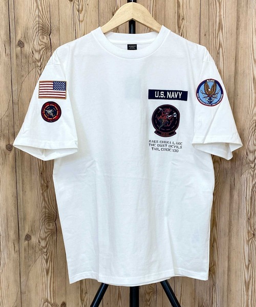 AVIREX SQ DUST DEVILS PATCH 半袖Tシャツ AVIREX tシャツ Tシャツ SQ， DUST DEVILS PATCH 半袖Tシャツ