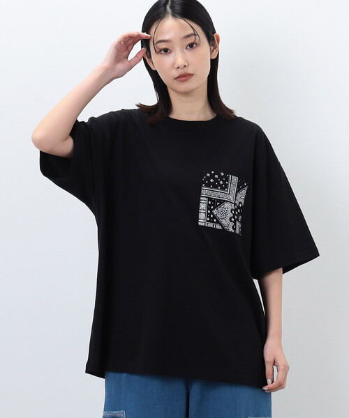 Purple&Yellow（パープルアンドイエロー） tシャツ バンダナ柄胸