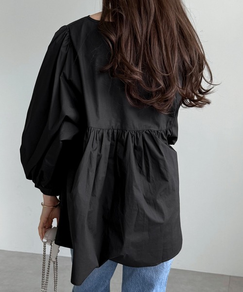 andme（アンドミー） ブラウス シャツ タイプライターボリューム