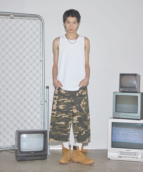 タンクトップ ワンポイントワッフルタンクトップ「UNISEX