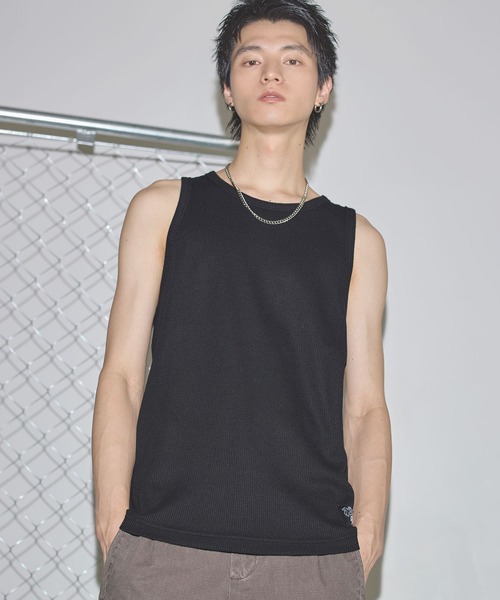 WIND AND SEA ワッフルタンクトップ M LÝFT × WIND AND SEA Stretch Loose Fit Tanktop - Black