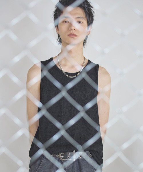 MNML ワッフル ニット タンクトップ Black Grey Khaki 送料込み MNML ワッフル ニット タンクトップ Black Grey Khaki 送料込み