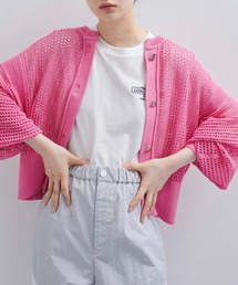 ADAM ET ROPE' カーディガン パターンメッシュカーディガン