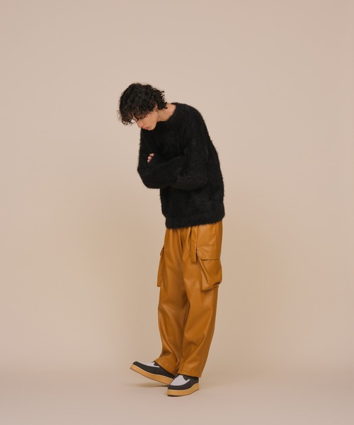 【美品】カーゴパンツ Sサイズ アダムエロペ ADAM ET ROPE' パンツ リサイクルポリエステル 合皮 ワイド