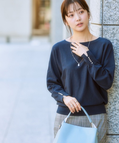 7days Life Styling ニット セーター 袖パール調ドルマンニット