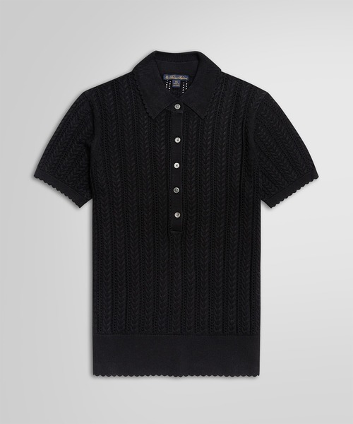 BROOKS BROTHERS ニット セーター シルクブレンド スカラップ ポロ 