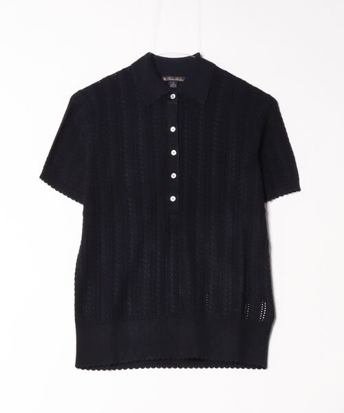 BROOKS BROTHERS ニット セーター シルクブレンド スカラップ ポロ 
