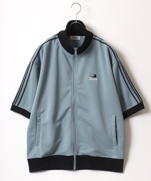 コンバース　トラックジャケット　ジャージ　半袖　くすみカラー　サイドライン　XL コンバース トラックジャケット ジャージ 半袖 くすみカラー