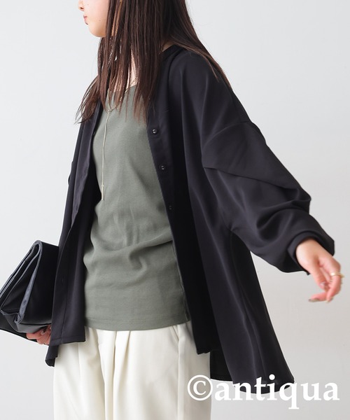 ブラウス シャツ リブ袖タックブラウス レディース natural couture ブラウス シャツ パイピングタックフレア