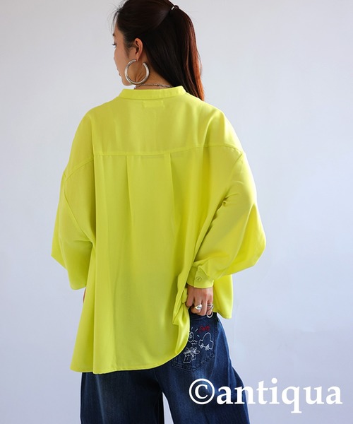antiqua ブラウス シャツ タックスリーブシャツ レディース