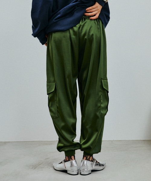 パンツ カーゴパンツ サテンカーゴパンツ レディース L 