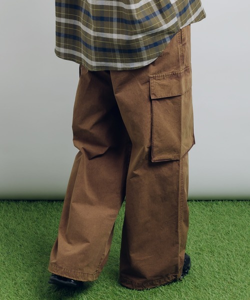 MUHET カーゴパンツ サンドウォッシュイージーカーゴパンツ