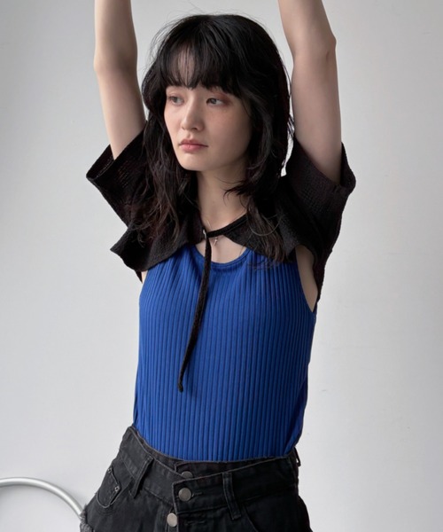 tシャツ 半袖 レイヤーライクドッキングジャガードトップス レディース